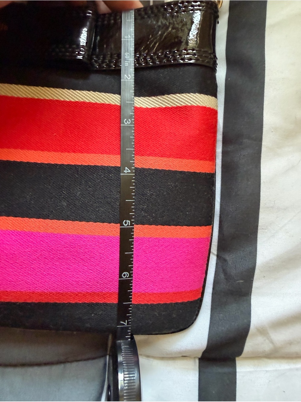 kate spade striped handbags in pink, red and black - Picture 7 of 8
